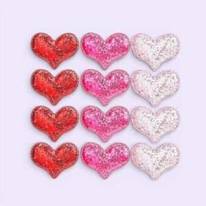Heart Sequin Hair Clips, (12)